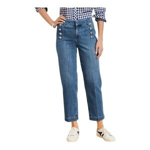 Talbots Sailor Button High Rise Straight Jeans | Size 6 | Maia Wash